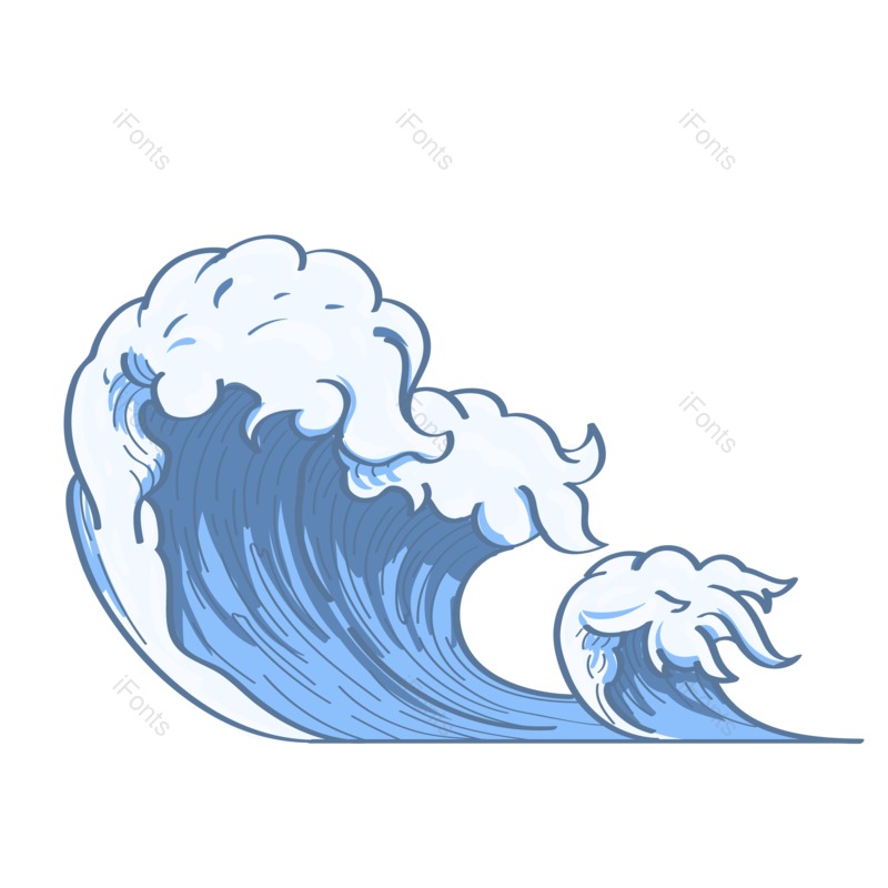 水花图片,波浪元素,浪花PNG,手绘浪花免抠素材